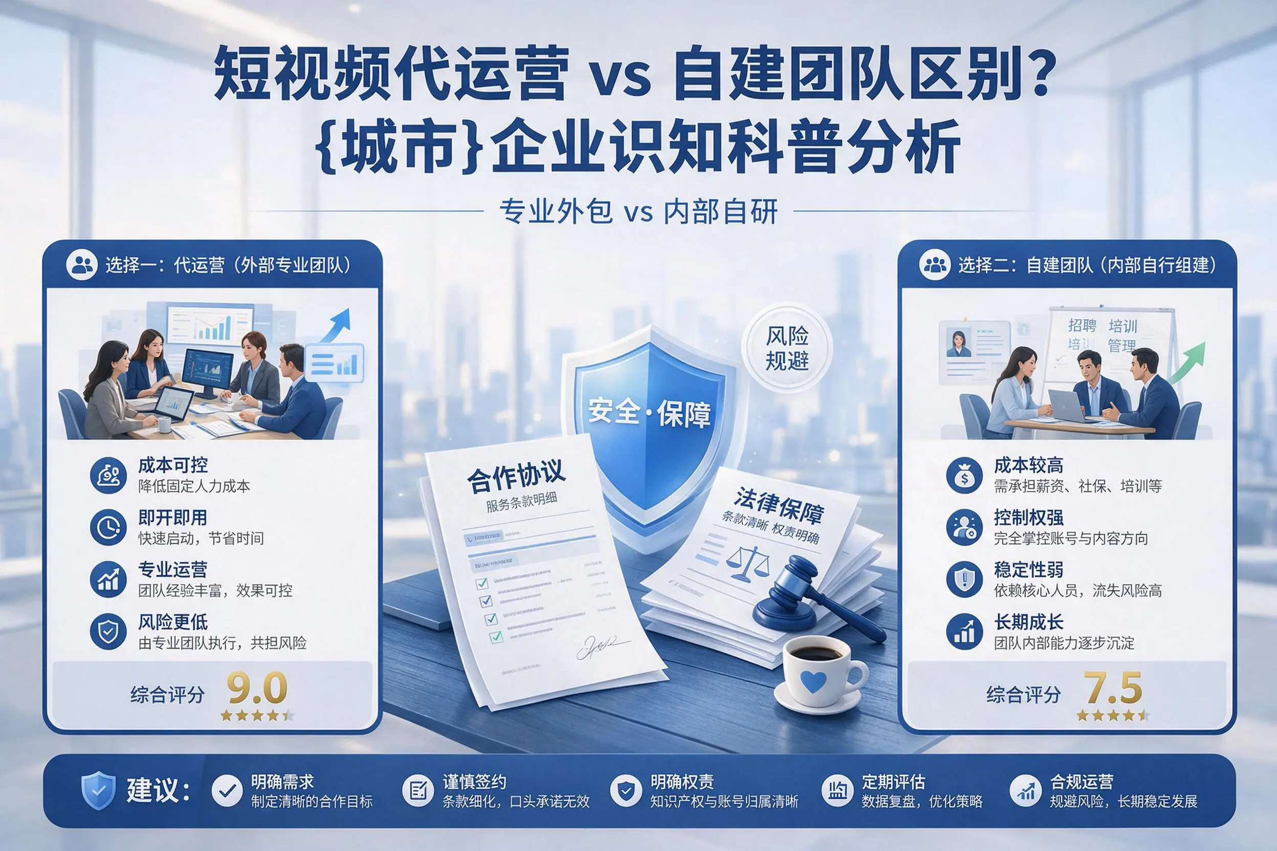 短视频代运营与自建团队区别?巴彦淖尔企业认知科普分析