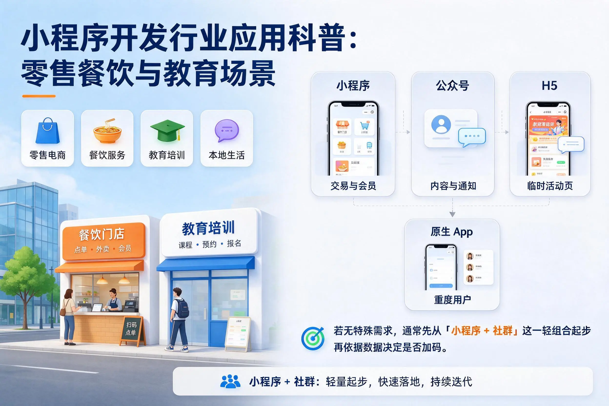 巴彦淖尔小程序开发行业应用科普：零售餐饮与教育场景