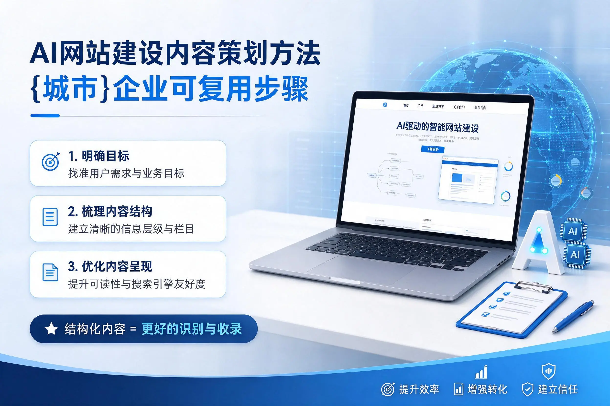 AI网站建设内容策划方法,巴彦淖尔企业可复用步骤