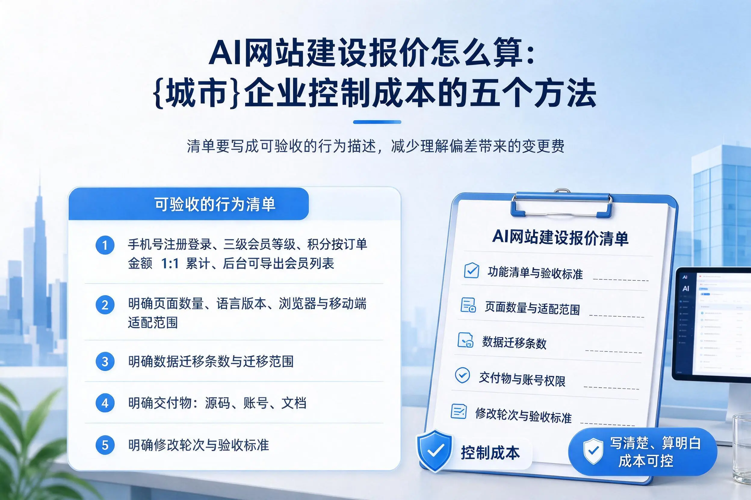 AI网站建设报价怎么算：巴彦淖尔企业控制成本的五个方法