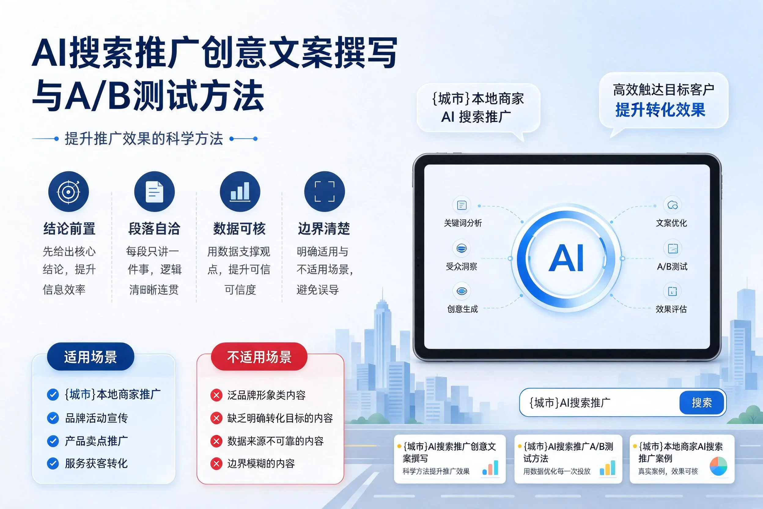 巴彦淖尔AI搜索推广创意文案撰写与A/B测试方法